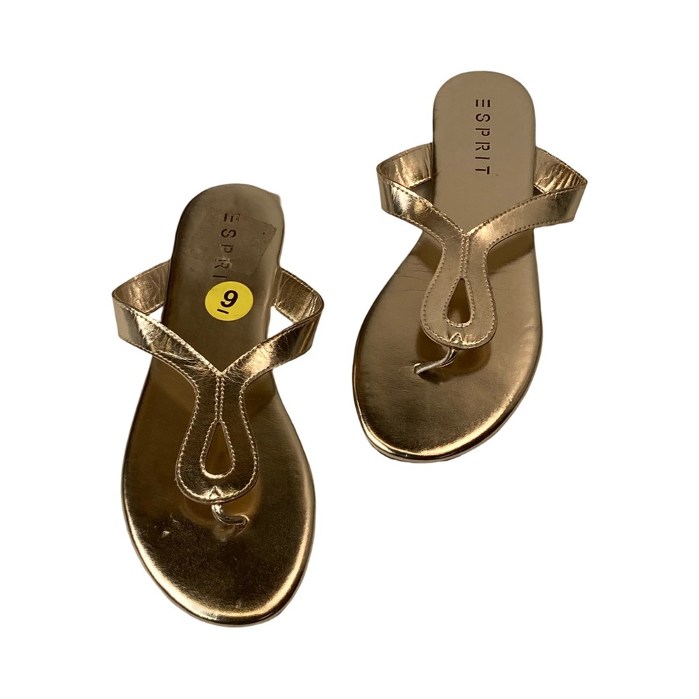 Esprit Womens Tana Gold Flip Flop Sandals Size 9M